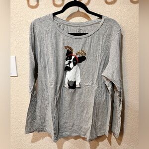 Holiday Dog, Crown and Ivy long sleeve shirt